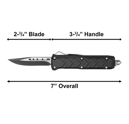 Black Chevron OTF Automatic Knife – Clip Point