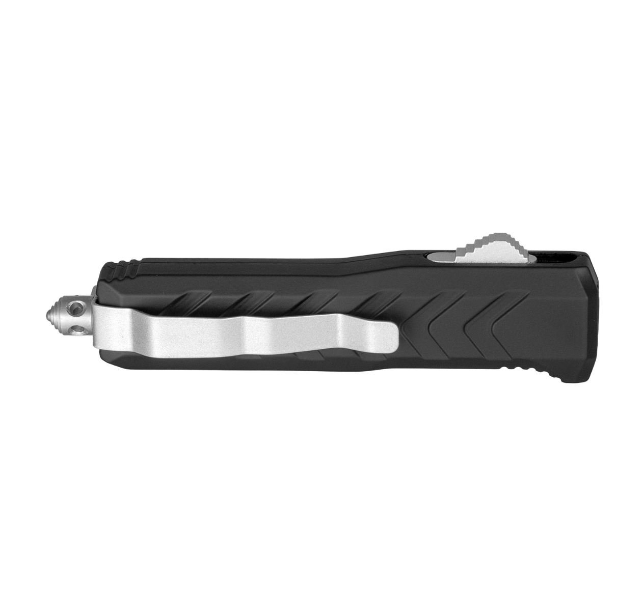 Black Chevron OTF Automatic Knife – Clip Point