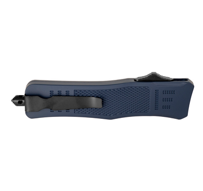 4.5" Automatic OTF Knife – Navy Blue, Tanto Blade