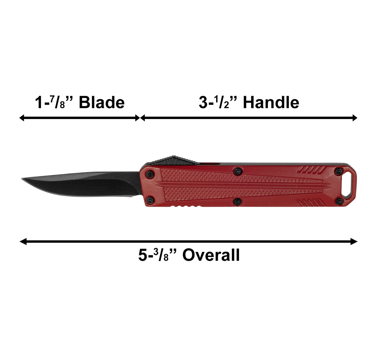3.5" Red OTF Automatic Knife